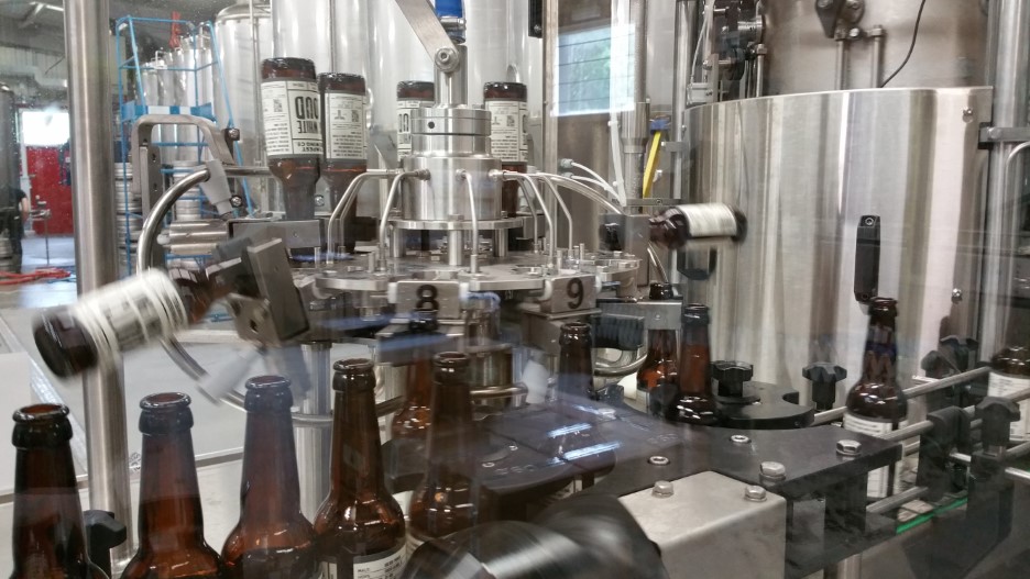 Empty Bottles inverted and rinsed ready or filling